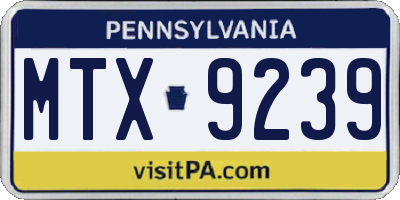 PA license plate MTX9239