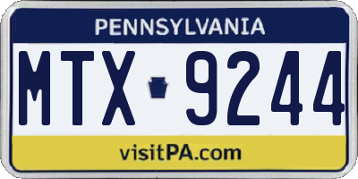 PA license plate MTX9244
