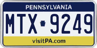 PA license plate MTX9249