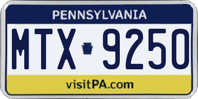 PA license plate MTX9250