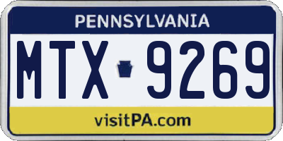 PA license plate MTX9269