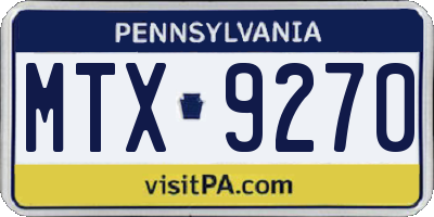 PA license plate MTX9270