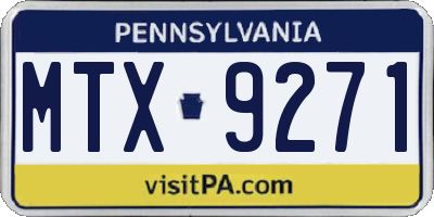PA license plate MTX9271