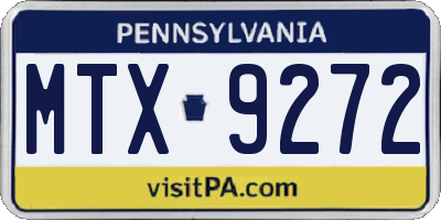 PA license plate MTX9272