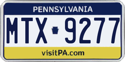 PA license plate MTX9277