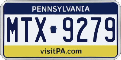 PA license plate MTX9279