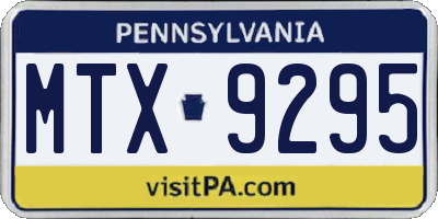 PA license plate MTX9295