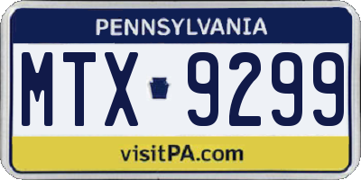 PA license plate MTX9299
