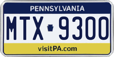 PA license plate MTX9300