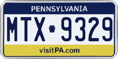 PA license plate MTX9329