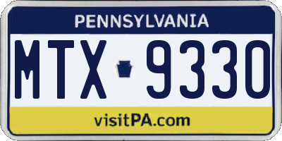 PA license plate MTX9330