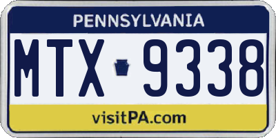 PA license plate MTX9338