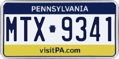 PA license plate MTX9341