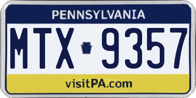 PA license plate MTX9357