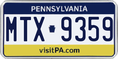 PA license plate MTX9359