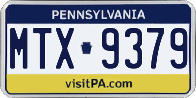 PA license plate MTX9379