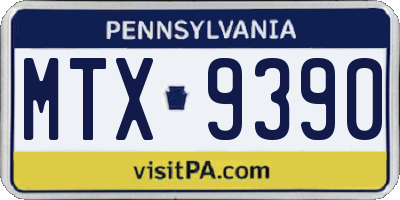 PA license plate MTX9390