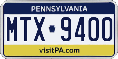 PA license plate MTX9400