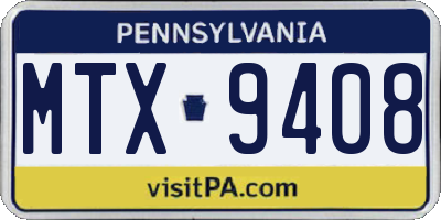 PA license plate MTX9408