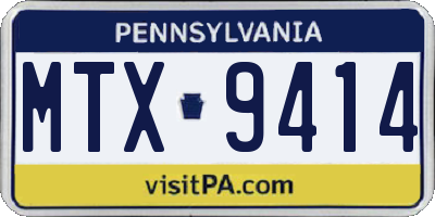 PA license plate MTX9414