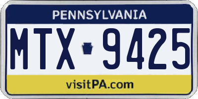 PA license plate MTX9425