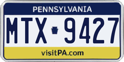 PA license plate MTX9427