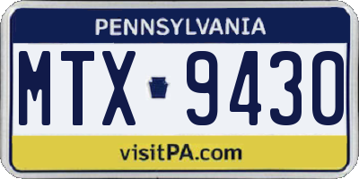 PA license plate MTX9430