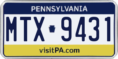PA license plate MTX9431