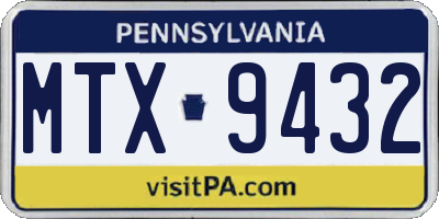 PA license plate MTX9432