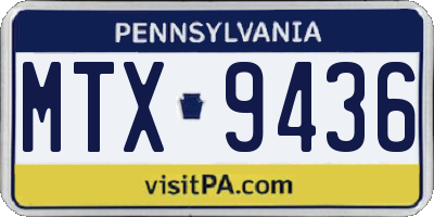 PA license plate MTX9436