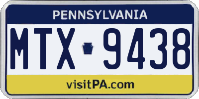 PA license plate MTX9438
