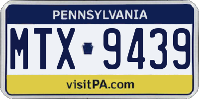 PA license plate MTX9439