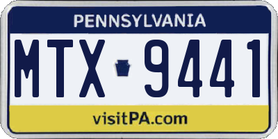 PA license plate MTX9441