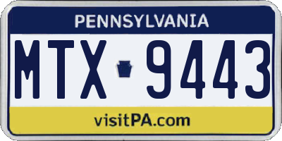 PA license plate MTX9443