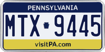 PA license plate MTX9445