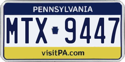 PA license plate MTX9447
