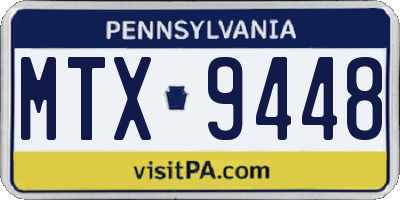 PA license plate MTX9448