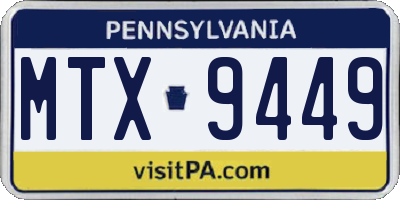 PA license plate MTX9449