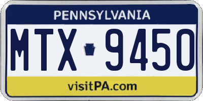 PA license plate MTX9450