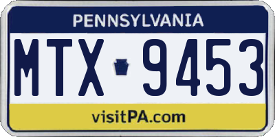 PA license plate MTX9453