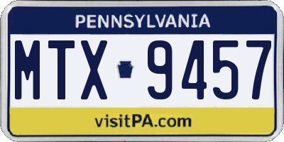 PA license plate MTX9457