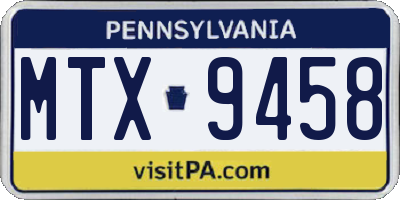 PA license plate MTX9458