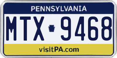 PA license plate MTX9468