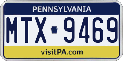 PA license plate MTX9469