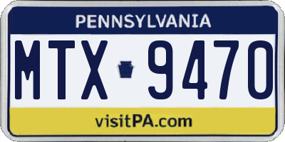 PA license plate MTX9470