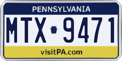 PA license plate MTX9471