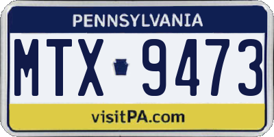 PA license plate MTX9473