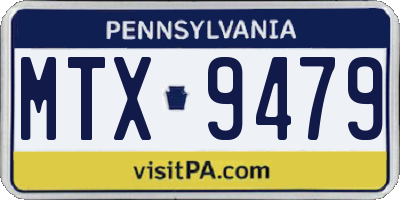 PA license plate MTX9479