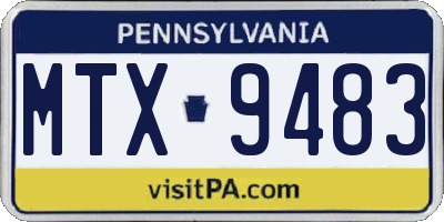 PA license plate MTX9483