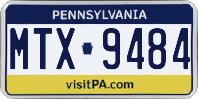 PA license plate MTX9484